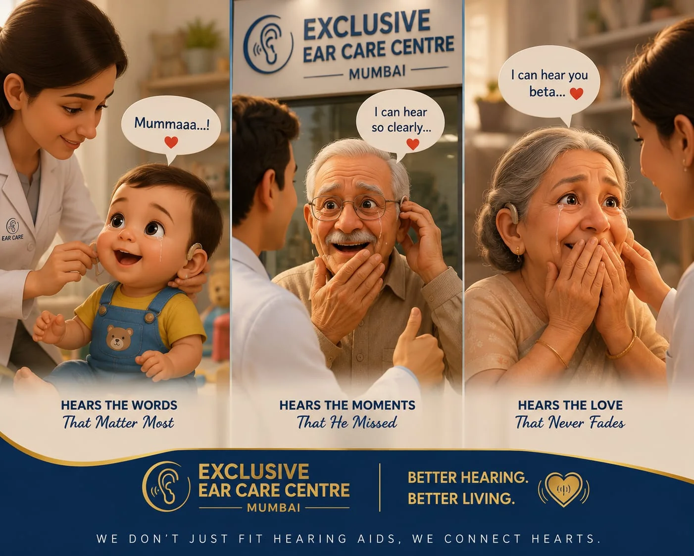 Hearing care moments across different age groups