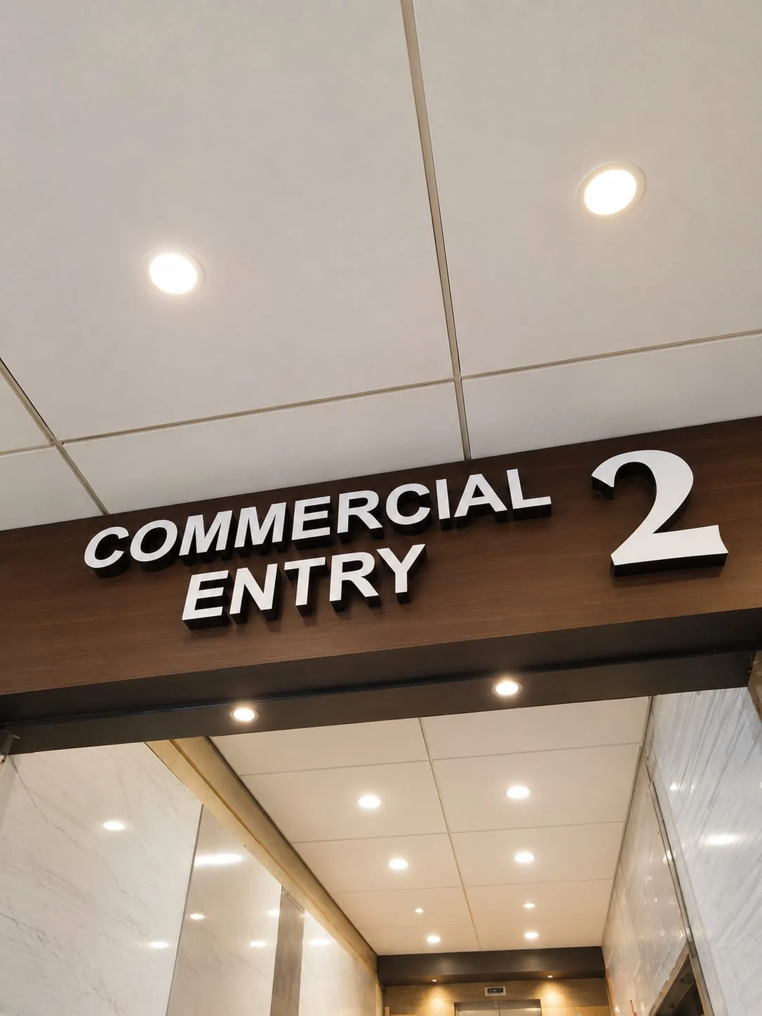 Commercial Entry 2 sign inside Moongipa Arcade